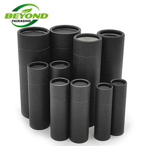 Eco Friendly Krat Black Cosmetic Packaging Push up Paper Tube Lip Balm Container With Black Cosmetic Packaging