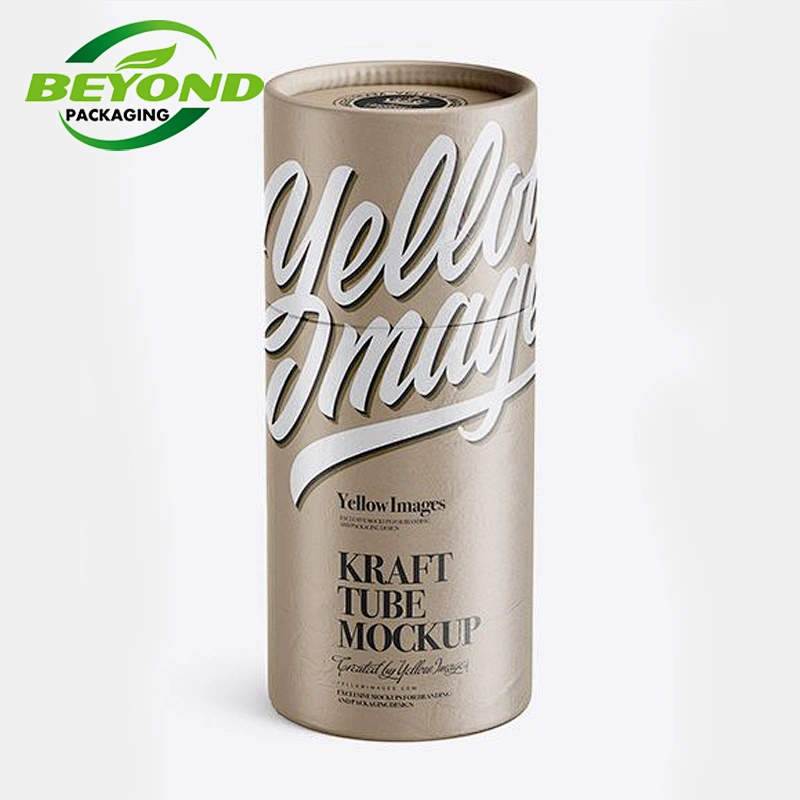 Eco Friendly Recycled Material Food Grade Kraft Cardboard Paper Box Cylindrical Box  For Coffee Beans Coffee Powder
