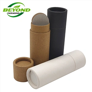 Eco friendly 2.5oz empty push up paperboard containers cosmetic paper tube biodegradable Kraft lip balm tube