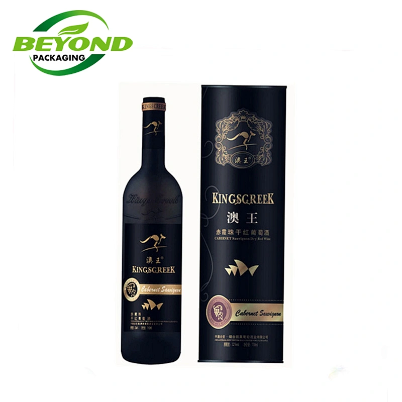 Eco Friendly Biodegradable Custom Size Printing Luxury Cardboard Cylinder Shape Wine Packaging For Food Containers Boxes Storage
