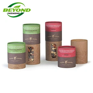 Customized Wholesale Luxury Cylinder Paperboard Tea Tube Packaging Paper Canister Cylinder Packaging Box