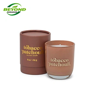 Custom Printing Eco Friendly Cardboard Paper Tube Gift Box Cylinder Scented Candle Holder Box Packaging