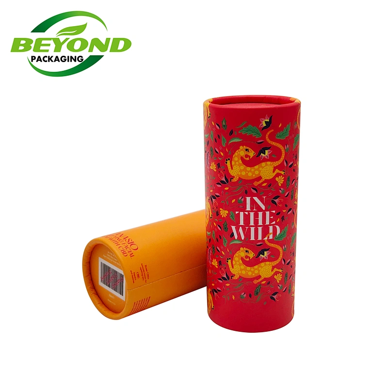 Eco-friendly Design Kraft Paper CBD Hemp Oil/Cosmetic/Face Oil Bottle/Shampoo Sustainable Craft Paper Tube Packaging Box