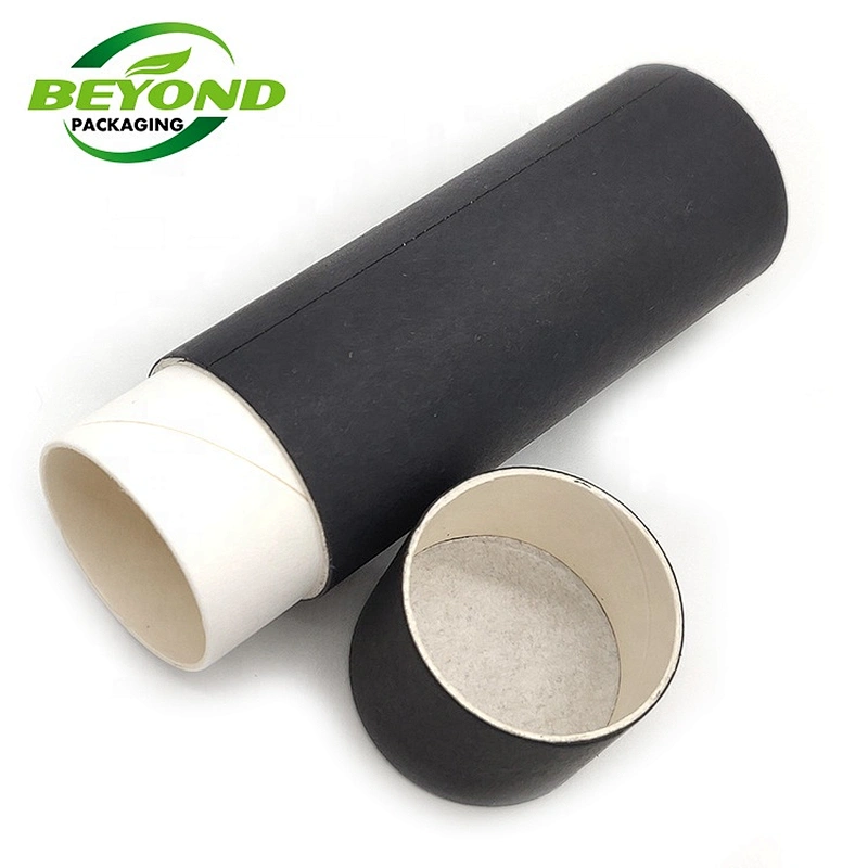 Factory Supply Biodegradable Black Kraft Cosmetic Deodorant Container Push Up Paper Tube For 2oz Deodorant