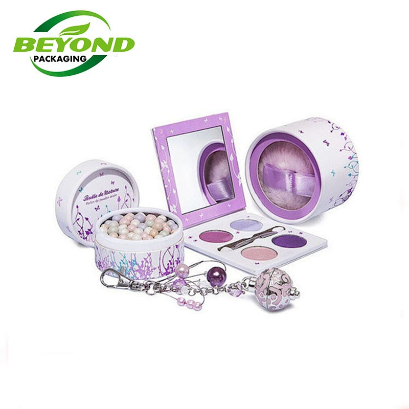 Custom Paper Size Cosmetic Bottle Packaging Round Craft Cylinder Shape Small Essential Oil Cosmetic Set Package Paper Box