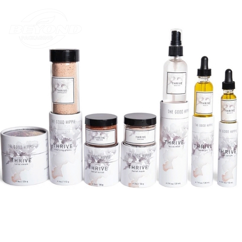 Environmental Protection Rigid Kraft Cardboard Packaging Tube For Cosmetic Jar Bottle