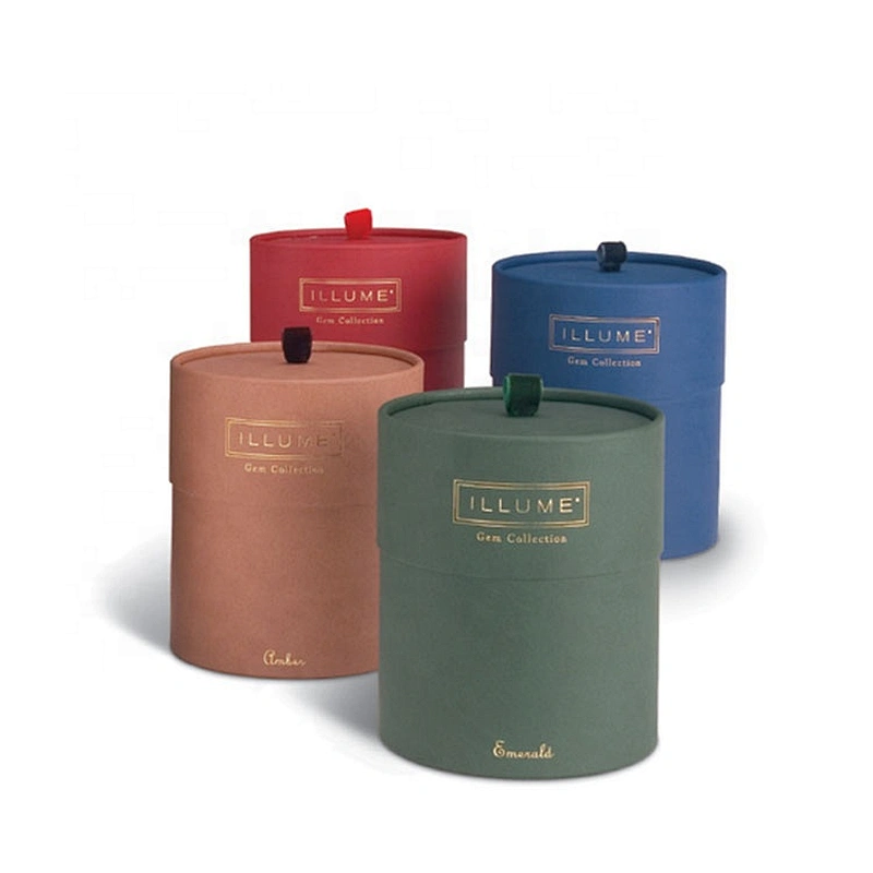 custom CMYK printing recycled kraft cardboard round box cylinder circle paper tube packaging for candle jar