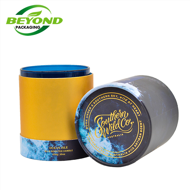 Biodegradable New Product High Quality Natural Kraft Gift Cylinder Cardboard Box Luxury Tube Candle Bottle Packaging Wholesale