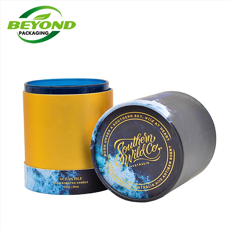 Biodegradable New Product High Quality Natural Kraft Gift Cylinder Cardboard Box Luxury Tube Candle Bottle Packaging Wholesale
