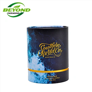 OEM Candle Packaging Boxes Custom Printed Cardboard Tube Round Candle Box Cylinder 8oz Candle Paper Tube Packaging