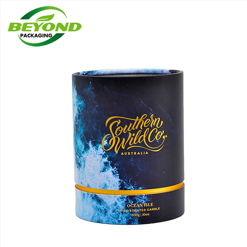 OEM Candle Packaging Boxes Custom Printed Cardboard Tube Round Candle Box Cylinder 8oz Candle Paper Tube Packaging
