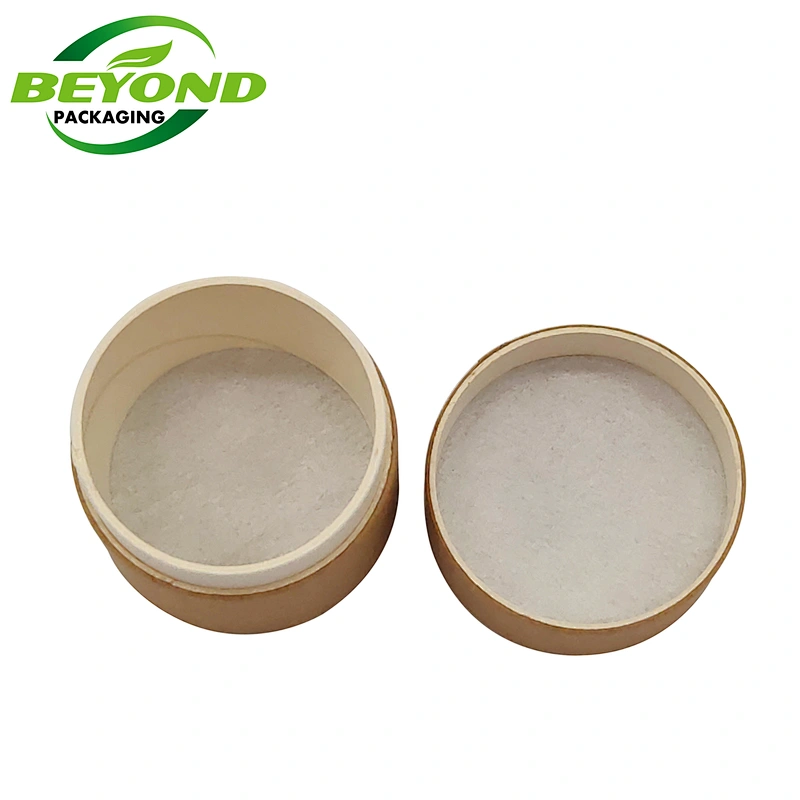Eco Friendly Biodegradable Round Shape Cylinder Bamboo Kraft Paper Custom Size Paper Jar Container for  Solid Shampoo Jar