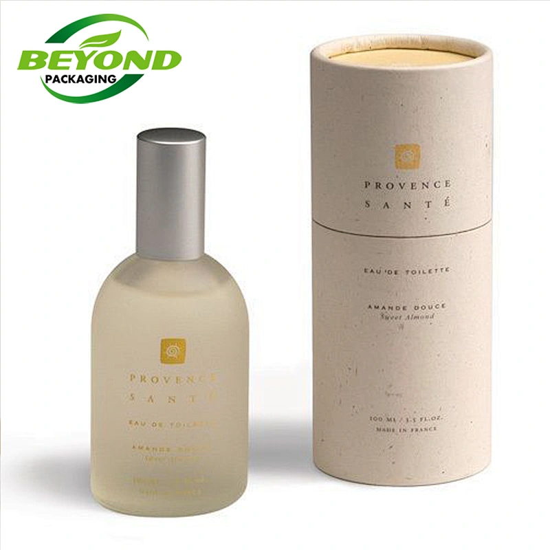 Custom Design Printing Luxury Perfume Recycled Cardboard Cylinder Packaging Box with Long Lid