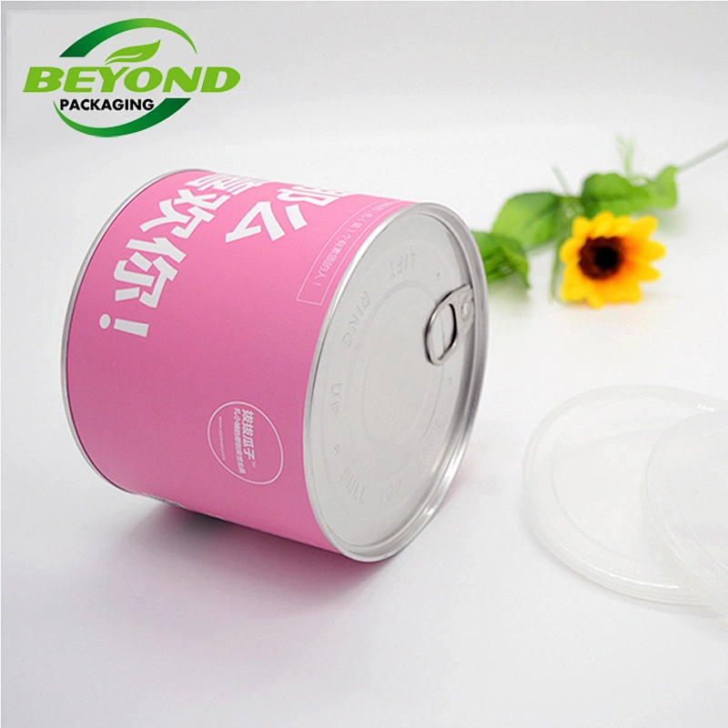 Food Grace Cardboard Custom Printing CMYK Printing Food Seasoning Pringles Packaging Ring-Pull Tin Can Airtight Cylinder Tube