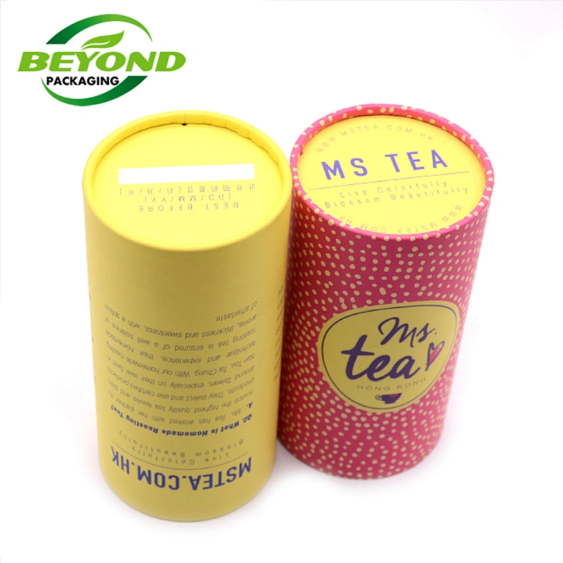 Eco Friendly Cardboard Cylinder Core Paper Tube Recycled Food Grade Tube Custom Printing For Coffee Powder Packaging