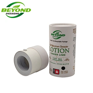 Custom printed cardboard paper tube round box preroll joint packaging for glass ceramic cartridge Child Resistant vape Pen tube