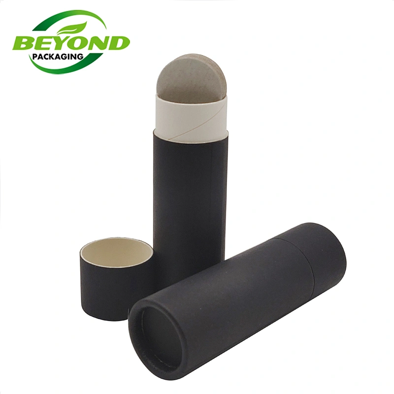 Eco-friendly deodorant stick container 7g 0.3oz 60g 2oz 75g 2.5oz black lip balm kraft paper tube