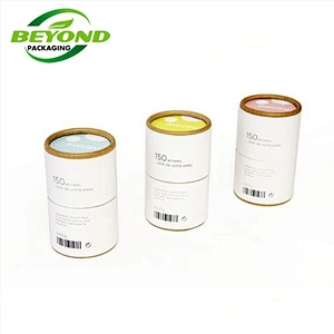 Custom Cylindrical Tube Cardboard Cylindrical Round Box Paper Tube Packaging Box Black Cosmetics Soap Bar Gift Box With Printing