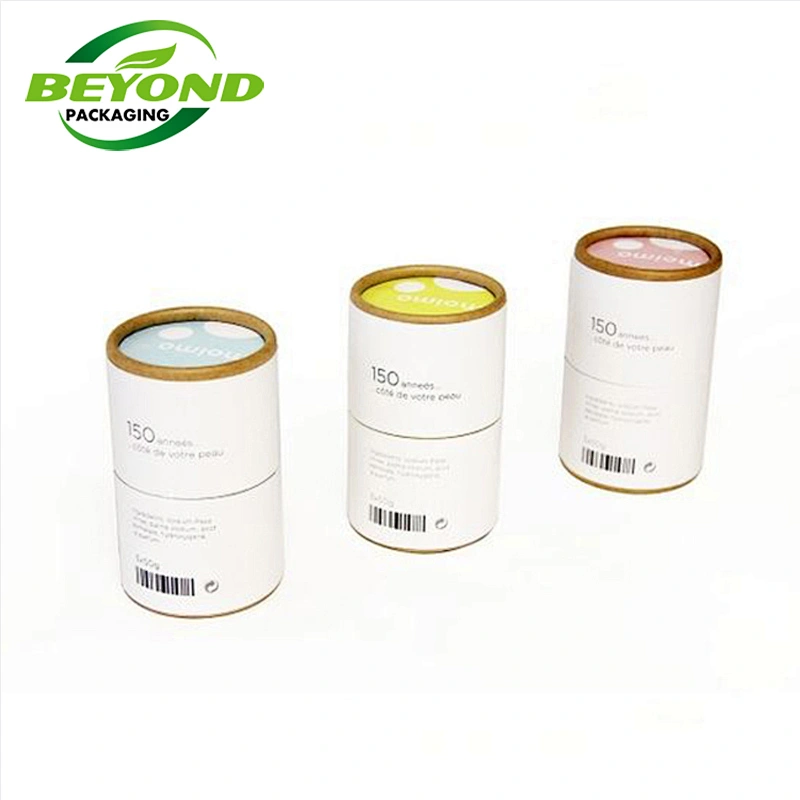 Custom Cylindrical Tube Cardboard Cylindrical Round Box Paper Tube Packaging Box Black Cosmetics Soap Bar Gift Box With Printing