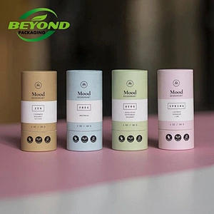 Biodegradable Packaging Food Grade Kraft Paper Cardboard Tube For Lip Balm Deodorant Stick Paper Tube Container