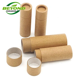 natural Organic Moisturizing Custom Made lip balm packaging box natural material recycled push up kraft paper tube