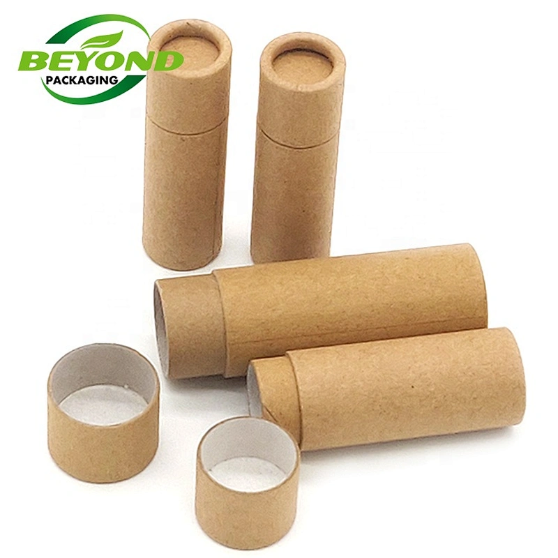 natural Organic Moisturizing Custom Made lip balm packaging box natural material recycled push up kraft paper tube