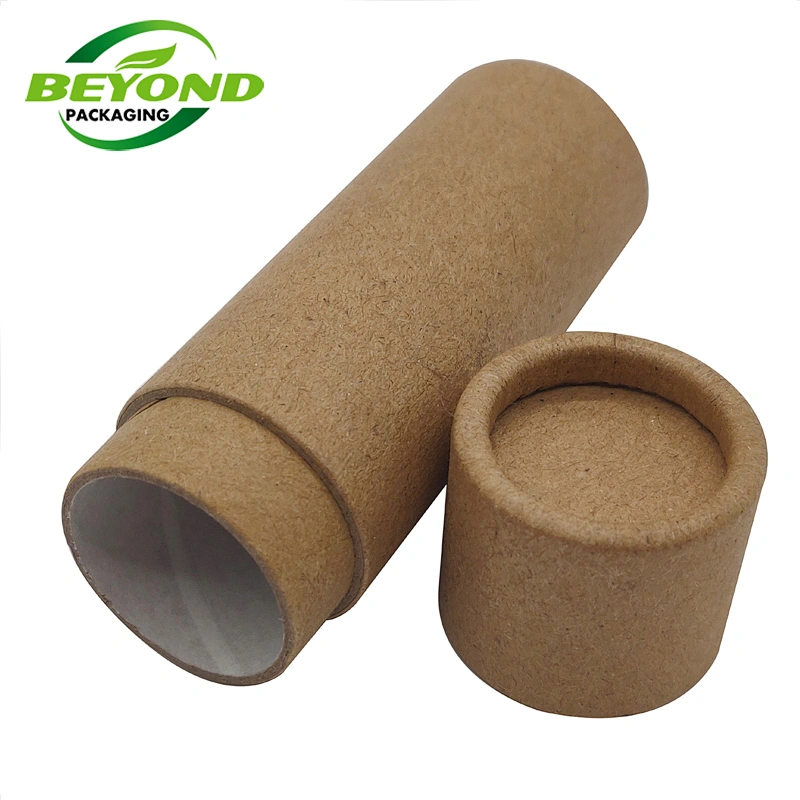 Eco friendly 2.5oz empty push up paperboard containers cosmetic paper tube biodegradable Kraft lip balm tube