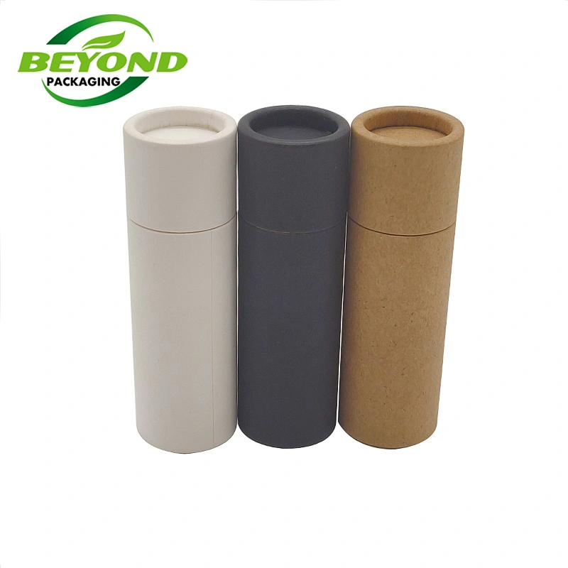 Eco friendly 2.5oz empty push up paperboard containers cosmetic paper tube biodegradable Kraft lip balm tube