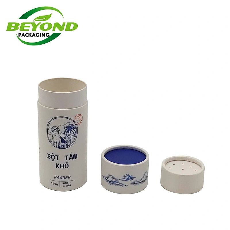 Kraft paper tube with shaker tube cover cardboard shaker tubes for food and powder cylinder sieve