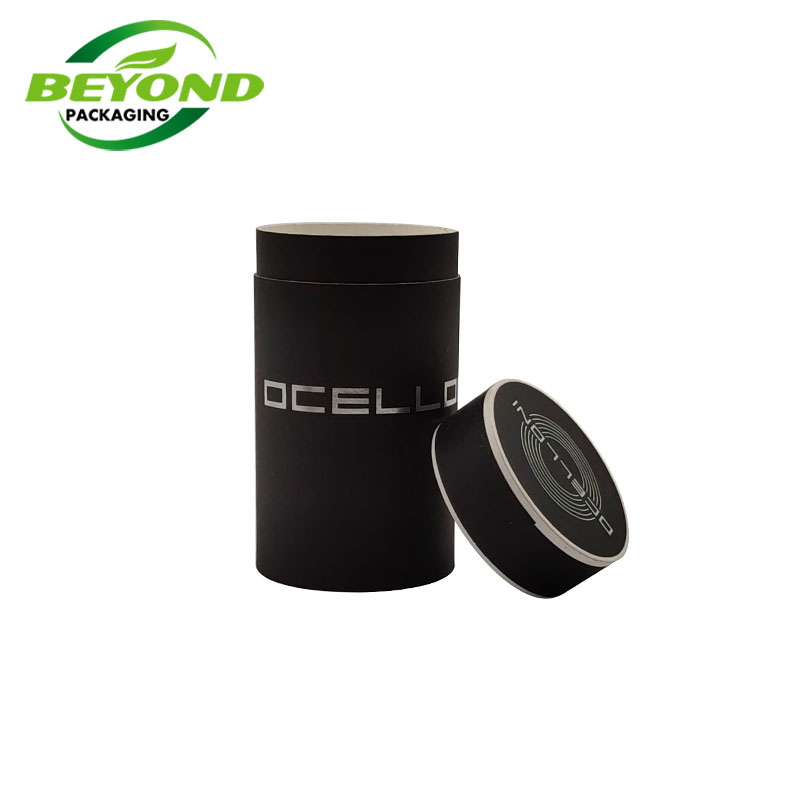 Beyond Package Cylindrical Round Cardboard Recycled Flat Box Packaging For Candle Jar Packaging With logo Sliver Foil Stamping