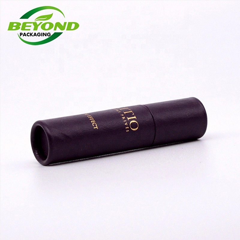 Factory price cardboard perfume bottle paper round tube box black paper tube packaging cosmetic lip gloss bottle packaging