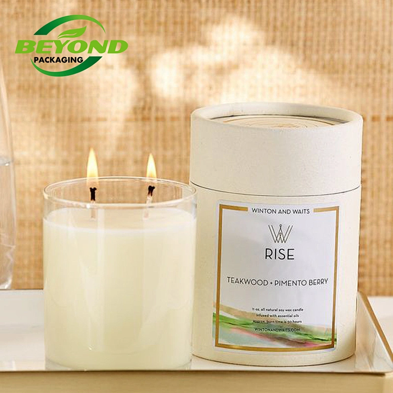 Biodegradable Custom Printed Cardboard Tube Round Candle Box Cylinder Candle Paper Tube Packaging Printed