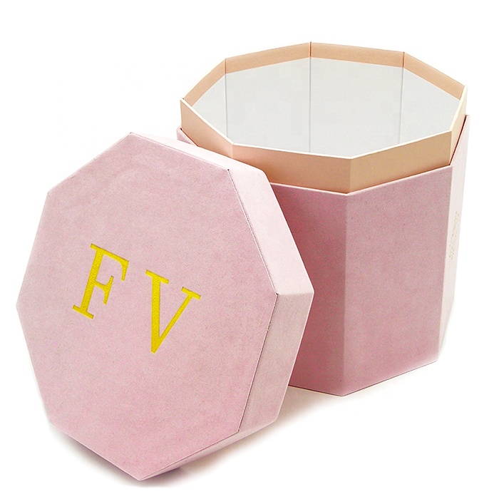 High Quality Paper Material Hexagonal Shape Flower Paper Packaging Carton Box