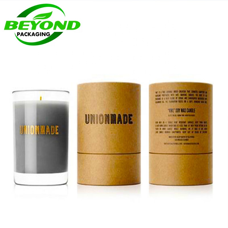Environmental Recycled  Paper Cardboard Round Logo Candle Packaging For Personalised  candle and wax melt packaging