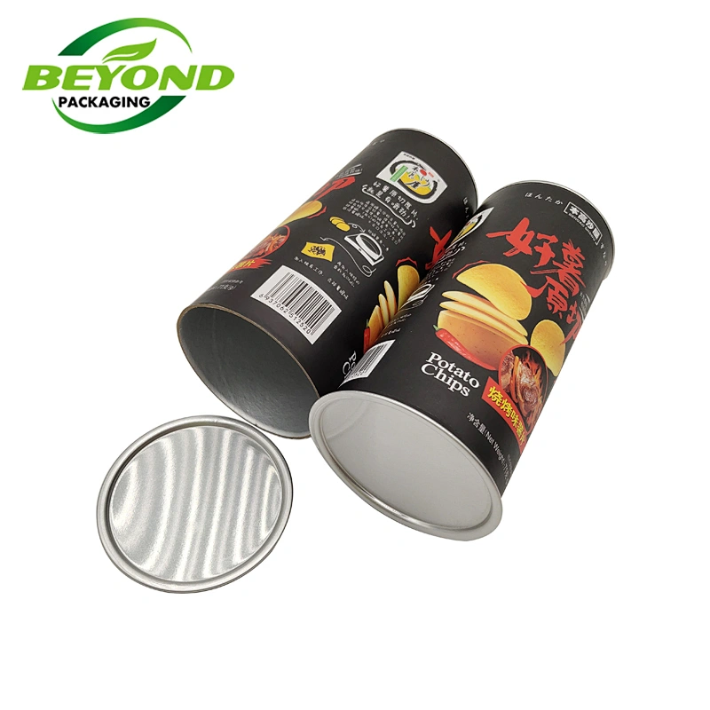 Recycled Wholesale Customized Food Grade Aluminum Foil Inside Cardboard Paper Tube for Pringles Packaging