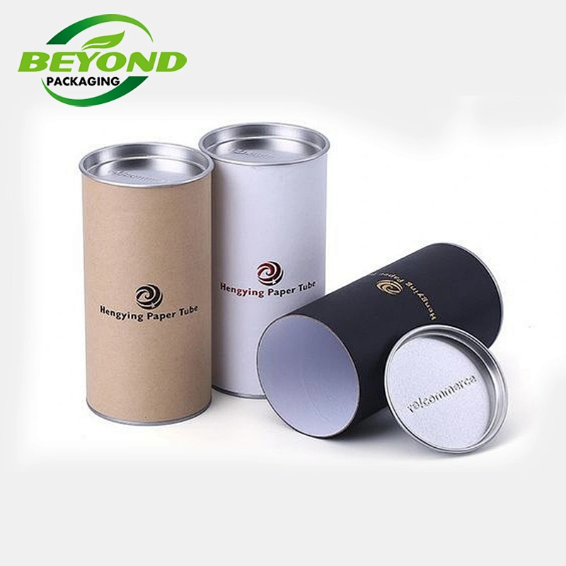 Food Grade High Quality Round Cylinder Custom Printing Cans Metal Food Tin Box for Tea Packaging With Metal Tin Lid