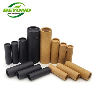 Eco Friendly Custom Printed Round Recycled Paper Cardboard Tubes Push Up Paper Tube Deodorant Containers Natural Kraft Paper