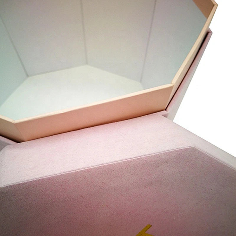 High Quality Paper Material Hexagonal Shape Flower Paper Packaging Carton Box