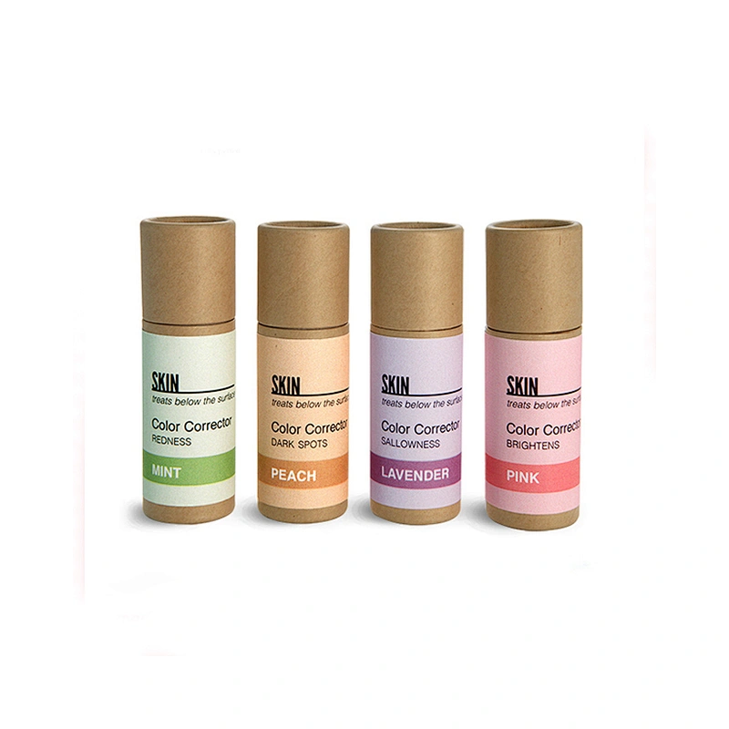 Biodegradable Eco friendly Custom Kraft Paper Push Up Tube paperboard containers Packaging For Lip Balm