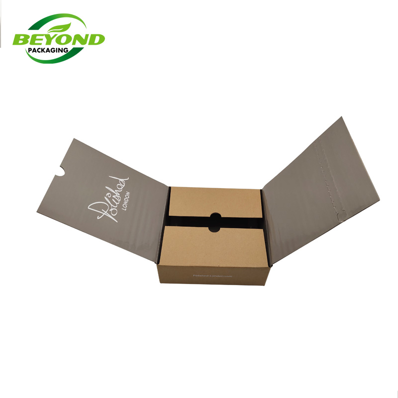 Custom logo printed small eco friendly recycled corrugated paper packaging shipping boxes with zip