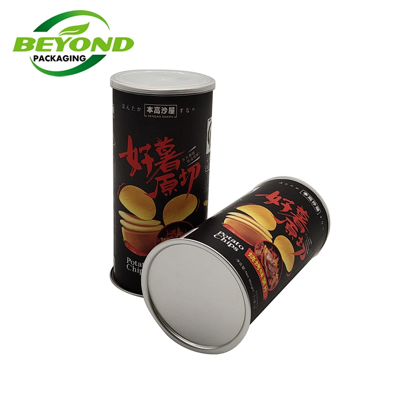 Customized High Quality Food Grade Aluminium Foil Airtight Cylinder Paper Tube For Potato Chips For Food