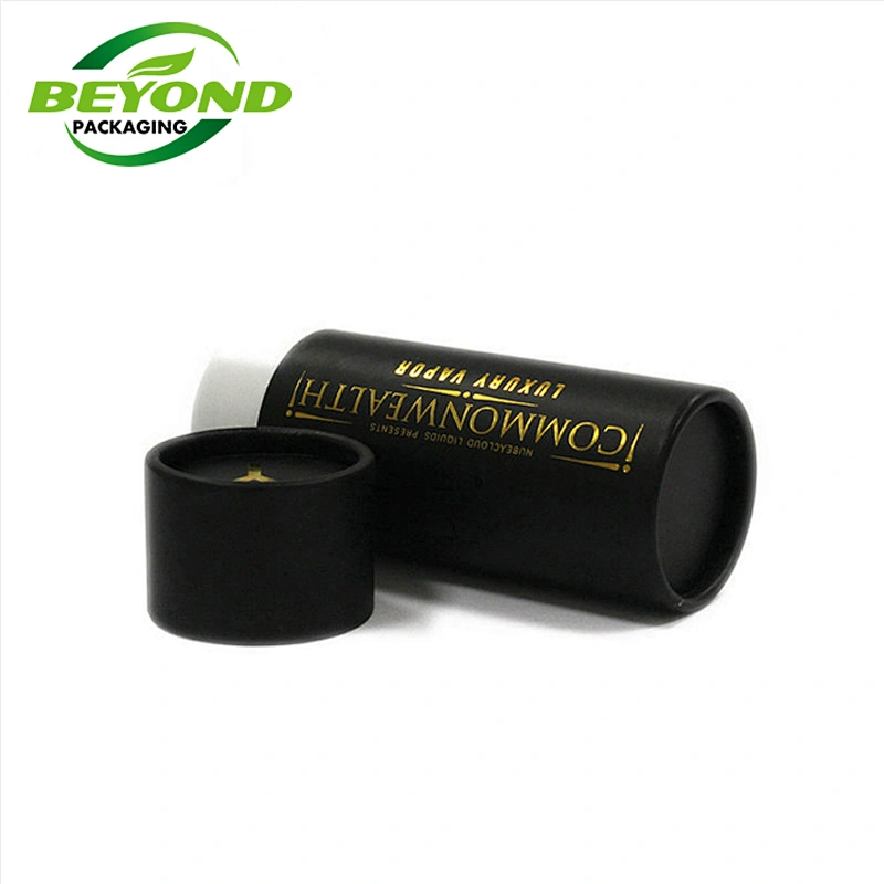 Black Color Luxury Beauty Product Cosmetic Packaging Box Recycled Cosmetically Paper Cylinder Box Tube For Glass Cream Bottle