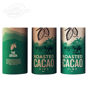 Eco Friendly  Private Custom Design Loose Tea Paper Tube Packaging Wholesale Gift Cylinder Shape Box
