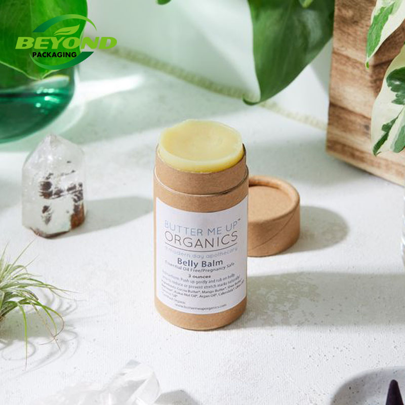 Wholesale natural lip balm chapstick tubes round containers box paper tube push up deodorant stick cylinder packaging