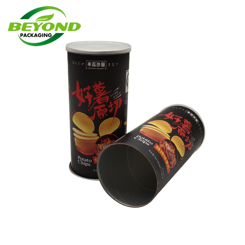 Customized High Quality Food Grade Aluminium Foil Airtight Cylinder Paper Tube For Potato Chips For Food
