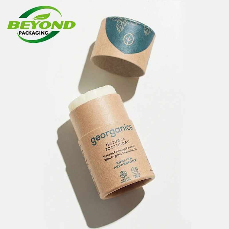 Wholesale Biodegradable Custom Printed Push Up Deodorant Lip Balm Containers Paper Tubes With Logo