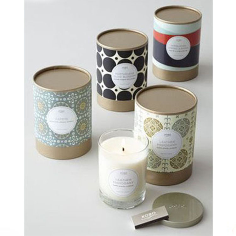 Recycled Kraft Cylinder Packaging Round Paper Gift Box Paper Tube Box Candle Jar Packaging Box