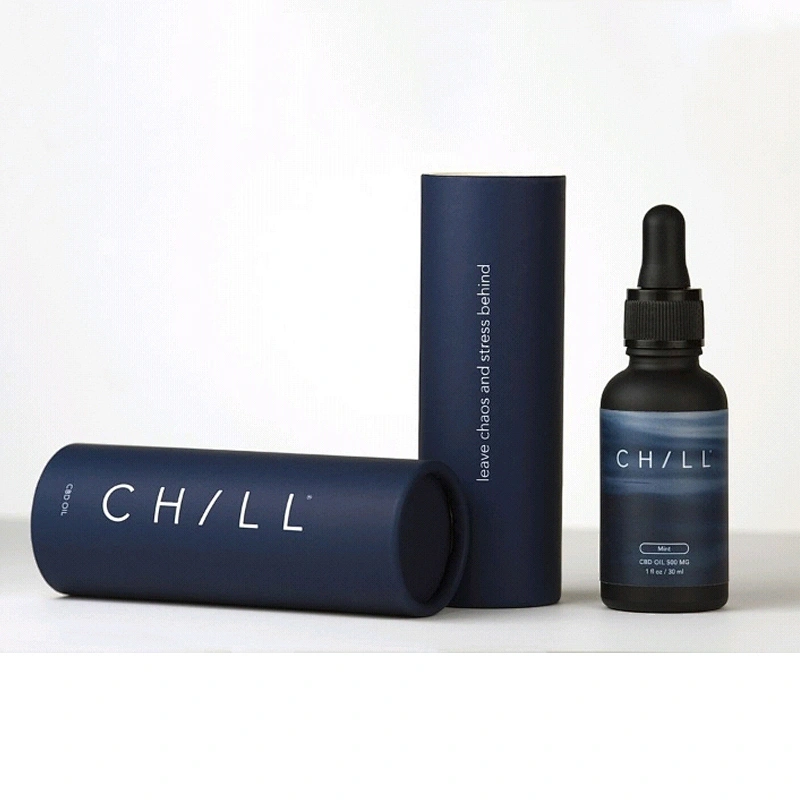 Custom Luxury Design Cosmetic Essential oils Skincare Cylinder Cardboard Round Paper tube Packaging box