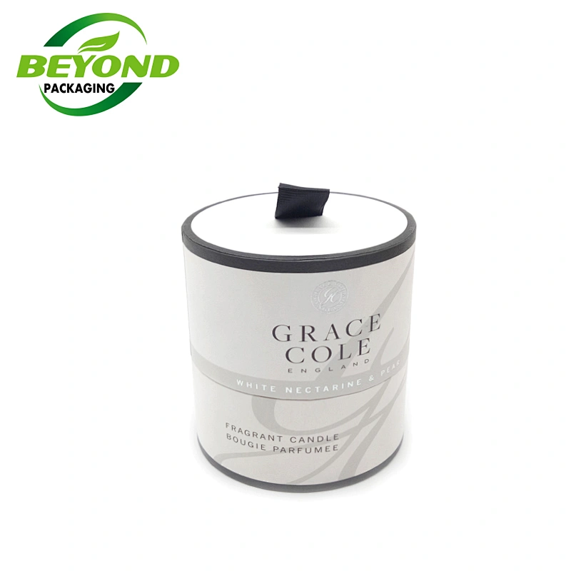 100% Recycled Material Custom Logo Luxury Cylinder Round Gift Hat Box Candle Paper Tube Packaging