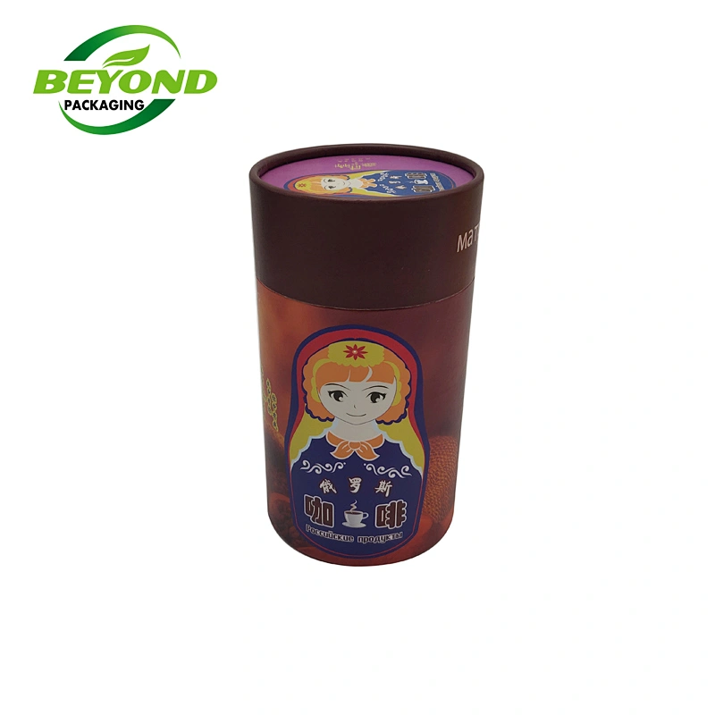 Eco friendly  Recycled Eco Friendly CMYK Printing Cardboard Tube Paper Gift Box For Coffee Packaging
